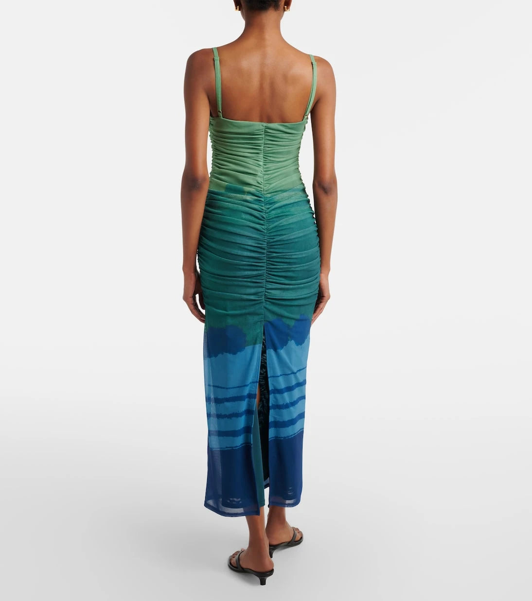 SIR - Draped printed mesh maxi dress
