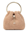 Jimmy Choo Beige Bon Bon Shearling Top-Handle Bag