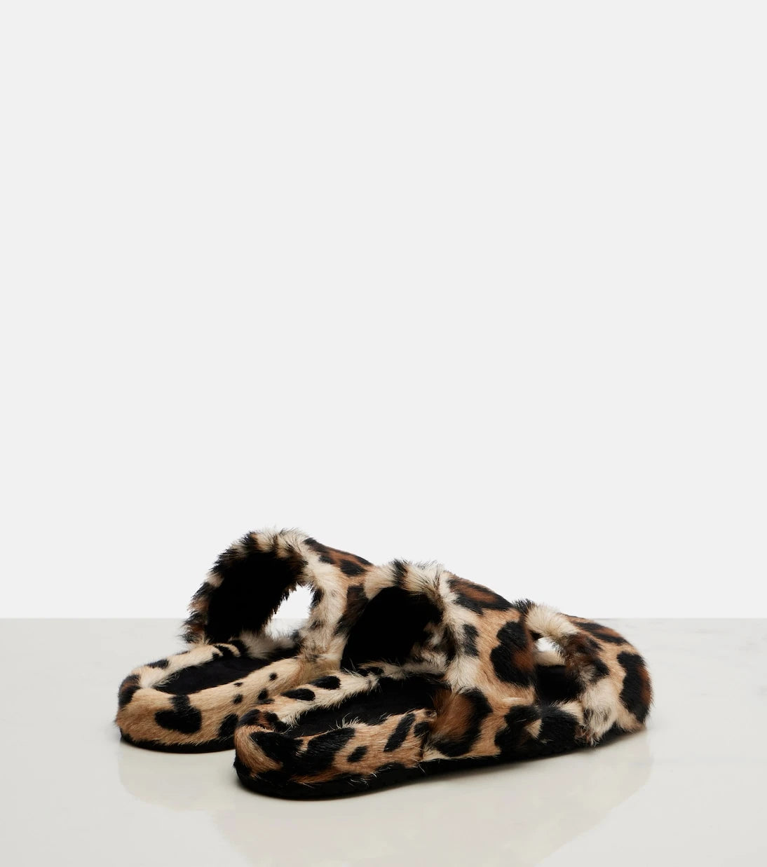Dolce&Gabbana - Leopard-print shearling slides