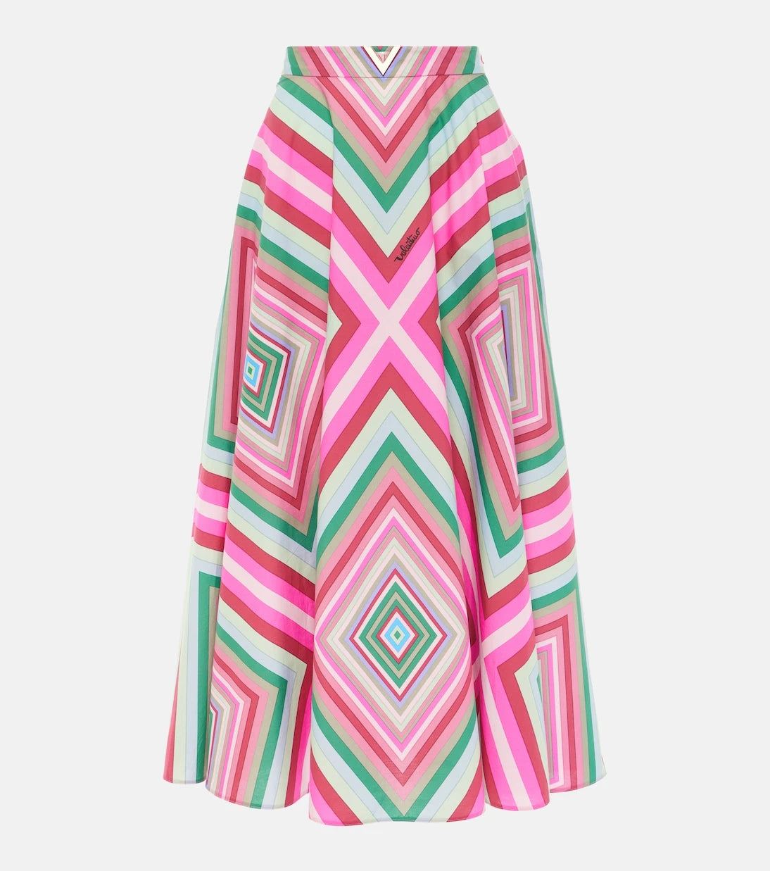 Valentino - Rhombus 75 cotton poplin maxi skirt