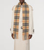 Burberry Beige Cashmere Narrow Check Scarf