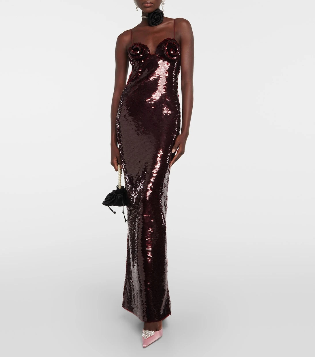 Magda Butrym - Crystal-embellished satin slingback pumps