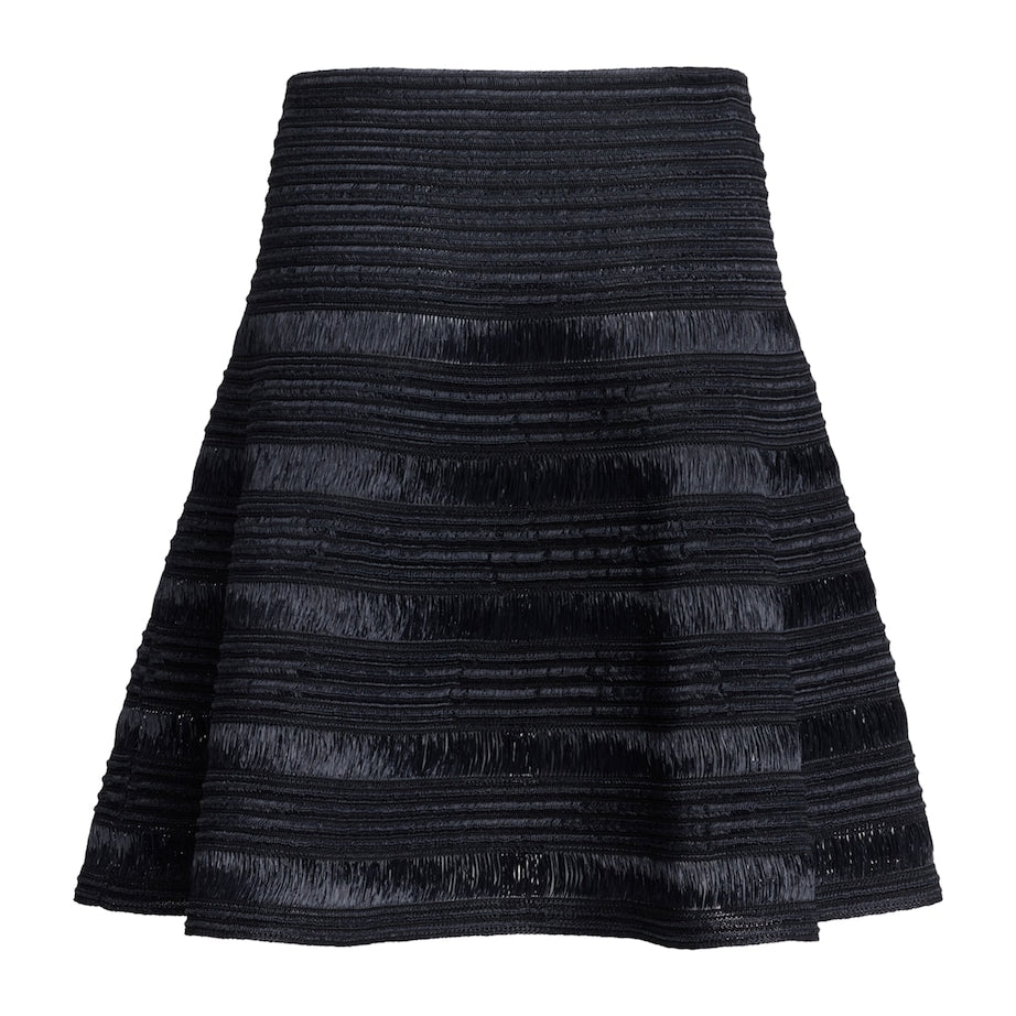 Alaïa Black Raffia Mini Skirt