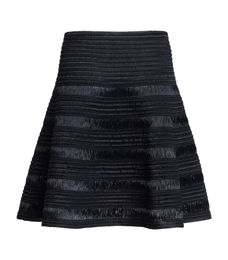 Alaïa Black Raffia Mini Skirt