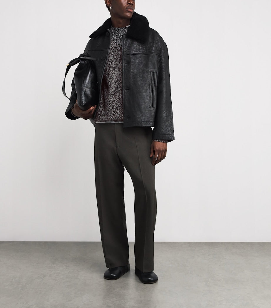 Navy Lambswool Hemyl Sweater