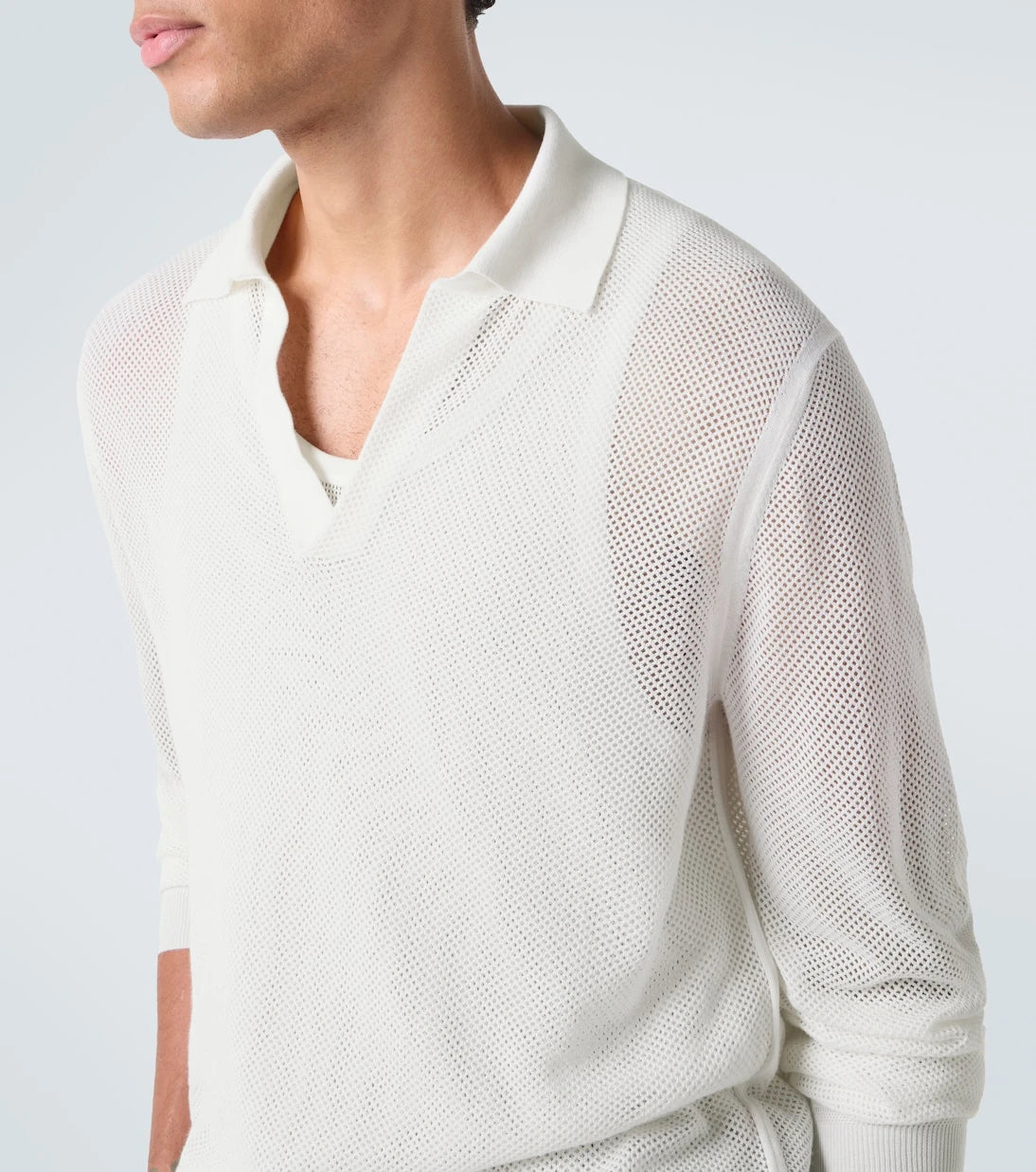 Tom Ford - Semi-sheer cotton polo sweater