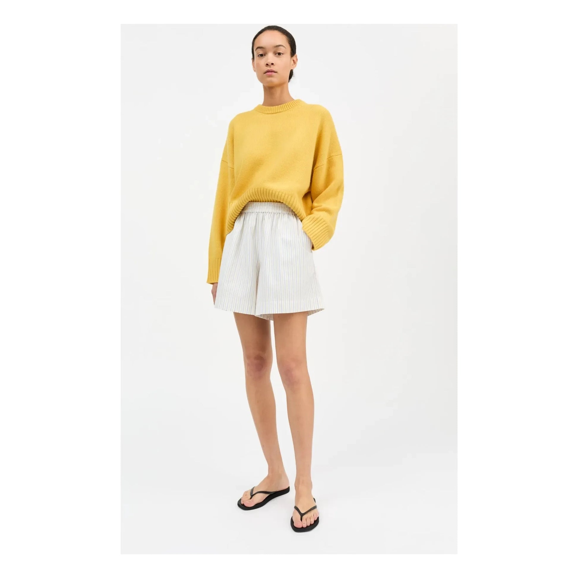Skall Studio - Edgar Cotton Striped Shorts | Blue