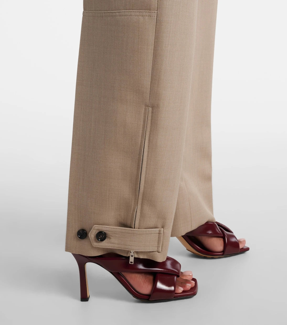 Bottega Veneta - Belted high-rise wool straight pants