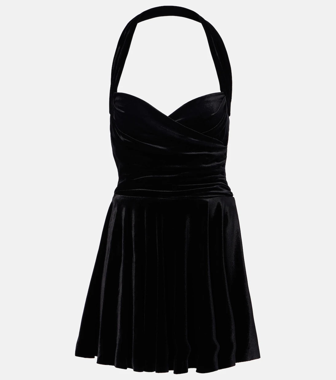 Norma Kamali - Cayla ruched velvet bustier dress
