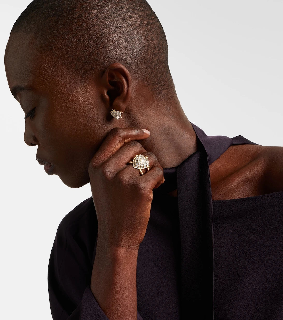 Yvonne Léon - Tortue Coeur 9kt gold ring with diamonds