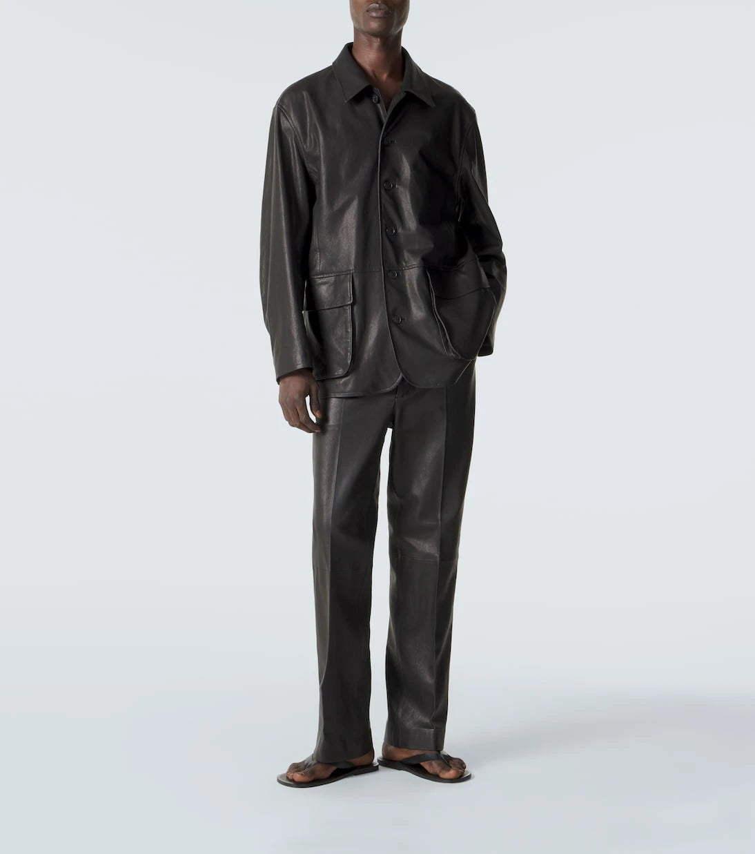Auralee - Leather straight pants