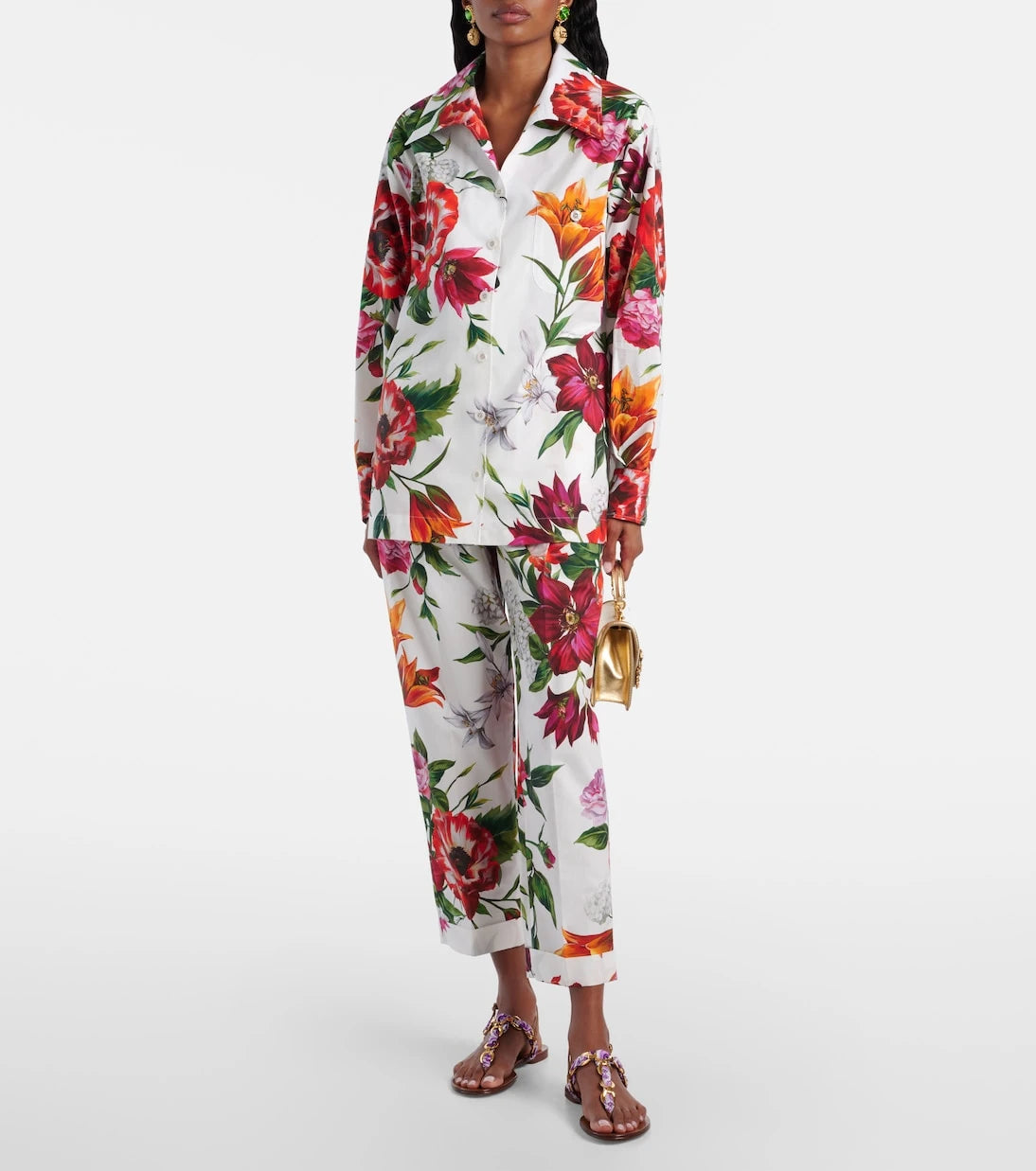 Dolce&Gabbana - Floral oversized cotton shirt