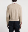 Beige Wool 4-Bar Stripe Cardigan