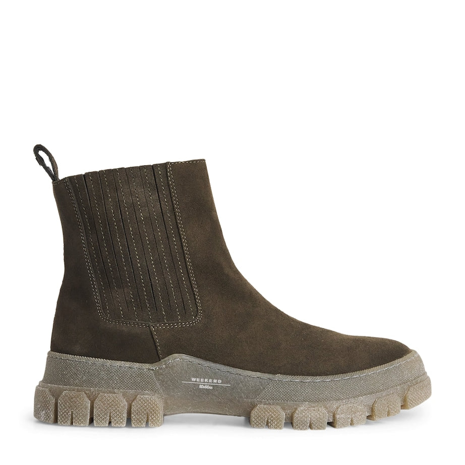 Weekend Max Mara Green Suede Chelsea Boots
