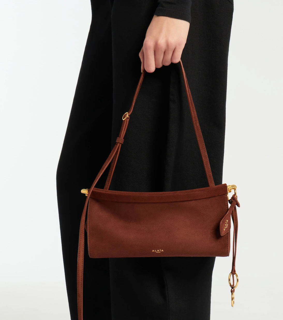 Alaïa - Le Click süet omuz çantası