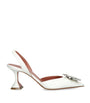 Satin Begum Slingback Pumps 70 WHITE