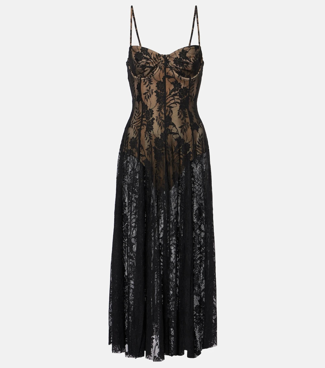 Norma Kamali - Floral lace slip dress