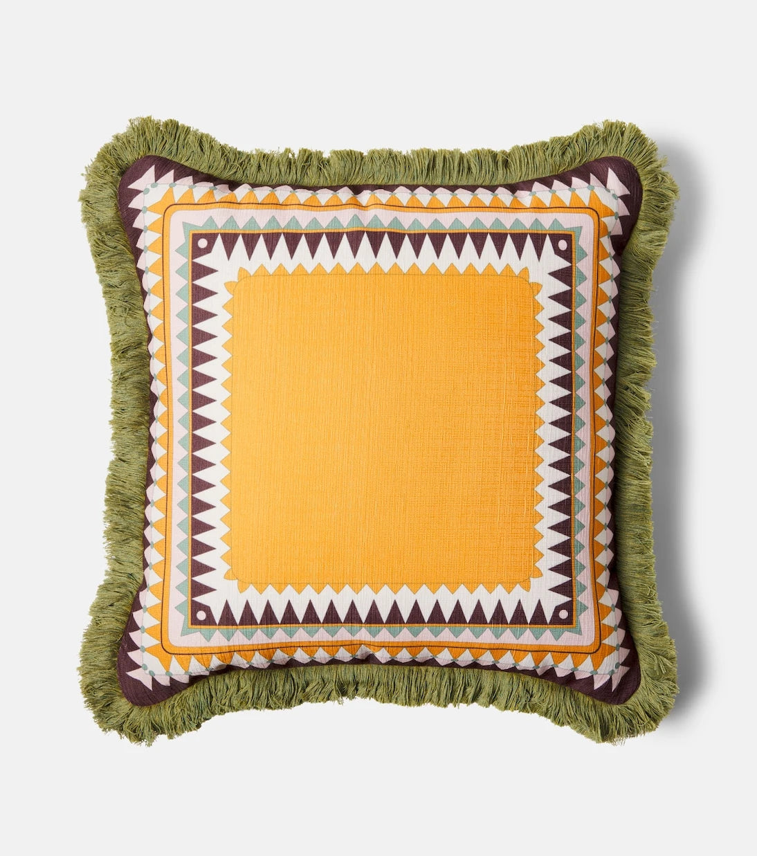 La DoubleJ - Fringed printed canvas cushion