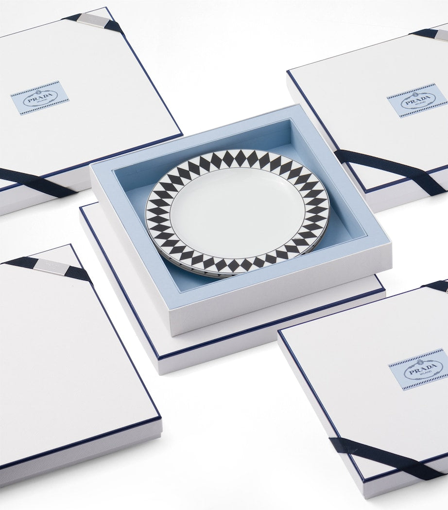 Prada Set of 2 Chequerboard Dinner Plates (25cm)