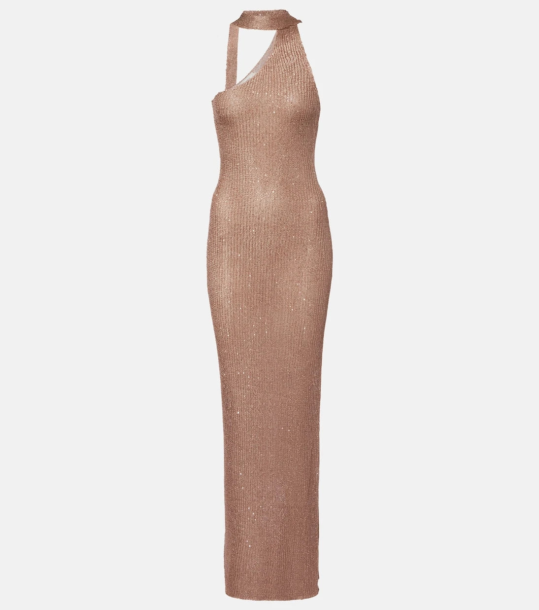 Bananhot - Aretha sequined one-shoulder maxi dress
