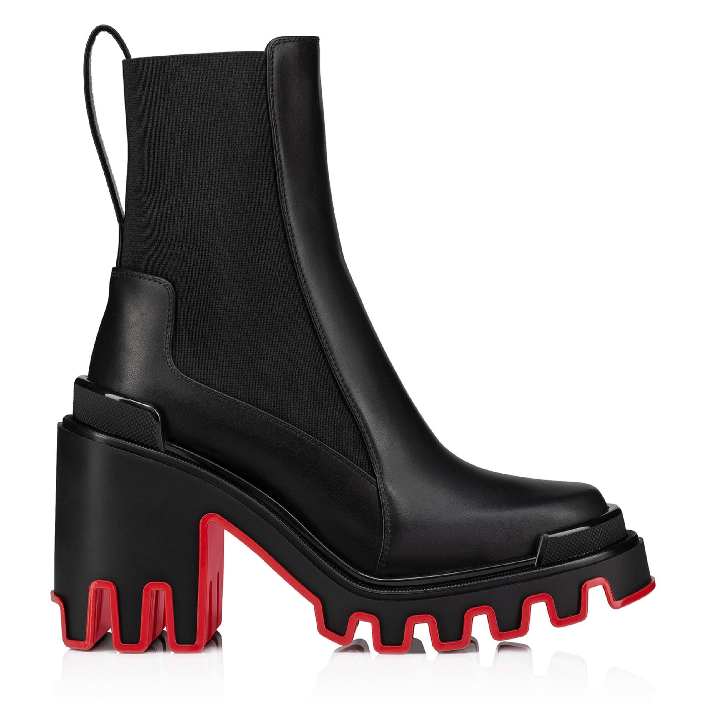 Christian Louboutin Black Marchacroche Dune Leather Heeled Boots 85