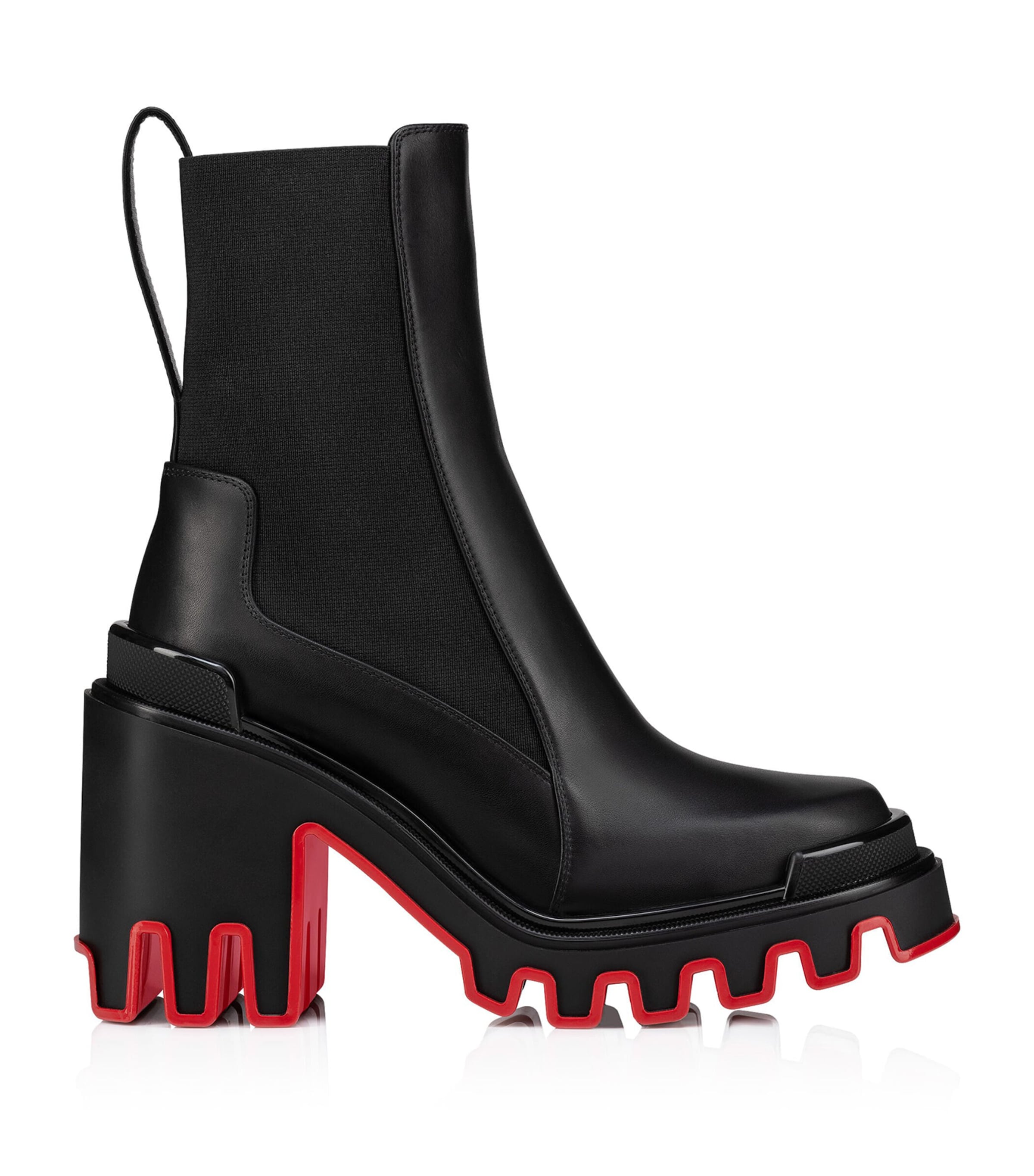 Christian Louboutin Black Marchacroche Dune Leather Heeled Boots 85
