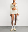 Ivory Cable-Knit Shorts