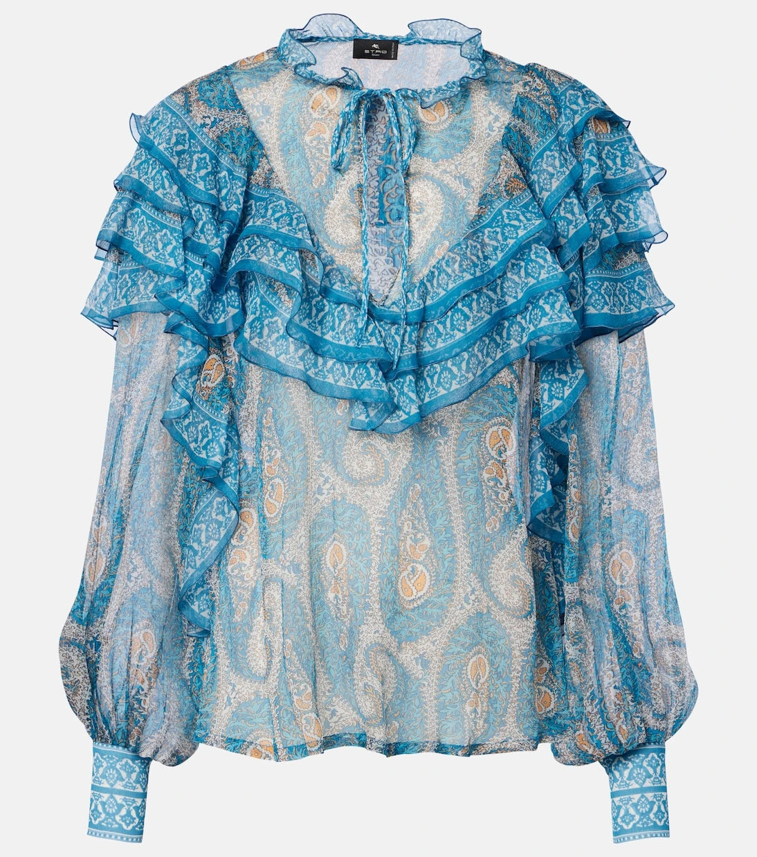 Etro - Paisley ruffled silk blouse