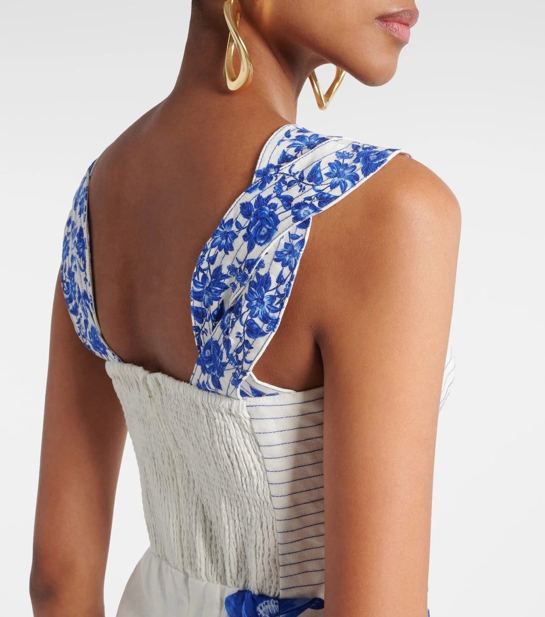 Farm Rio - Floral Cascade linen midi dress