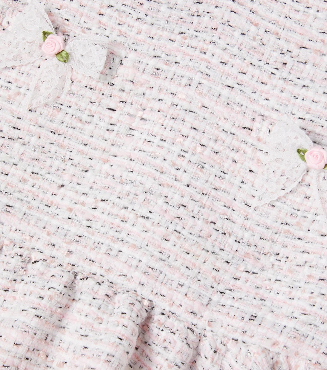 Self-Portrait Kids - Lace-trimmed bouclé skirt