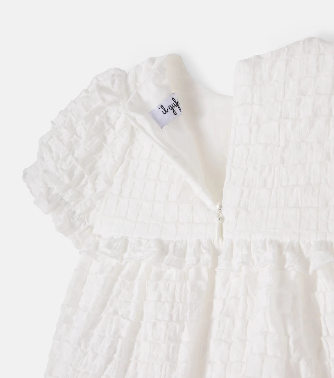 Il Gufo - Baby checked ruffled cotton dress
