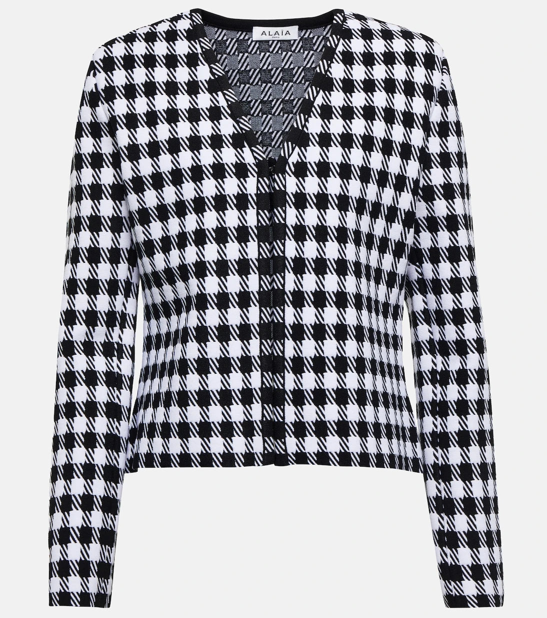 Alaïa - Checked jacquard-knit jacket