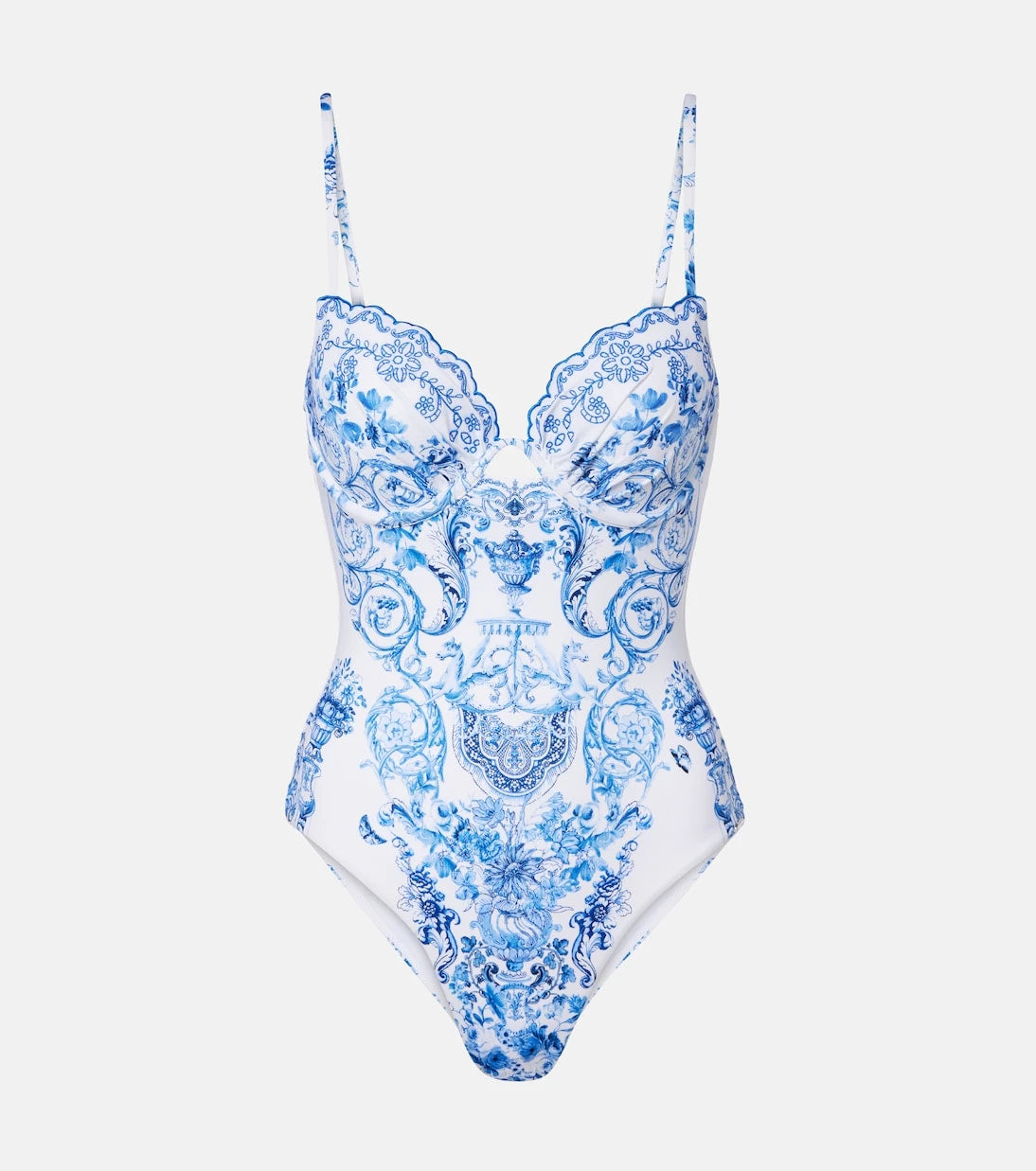 Camilla - Embroidered printed swimsuit