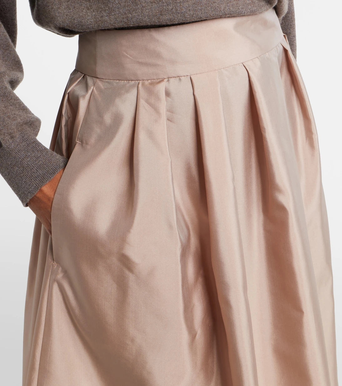 'S Max Mara - Effetto pleated taffeta midi skirt