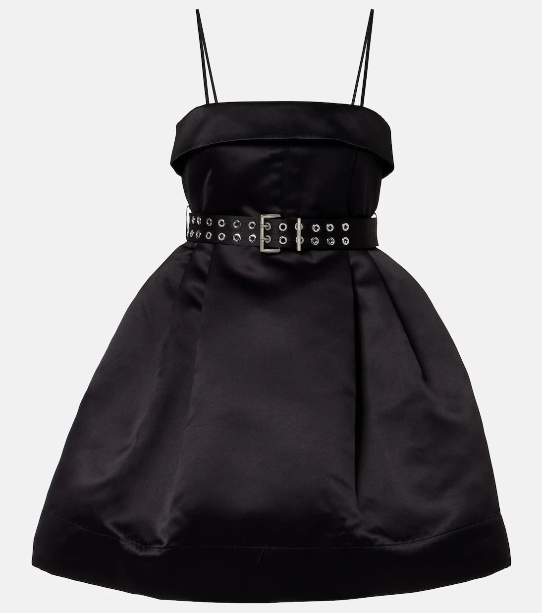 Ganni - Belted satin minidress