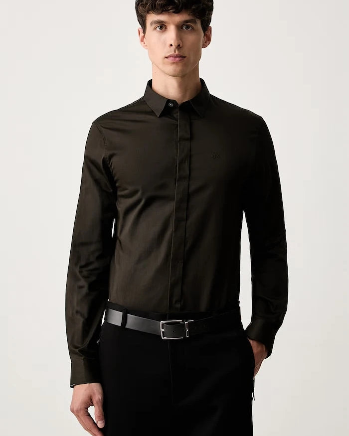 Armani Exchange erkek pamuk elastan gömlek