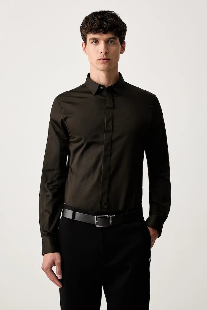 Armani Exchange erkek pamuk elastan gömlek