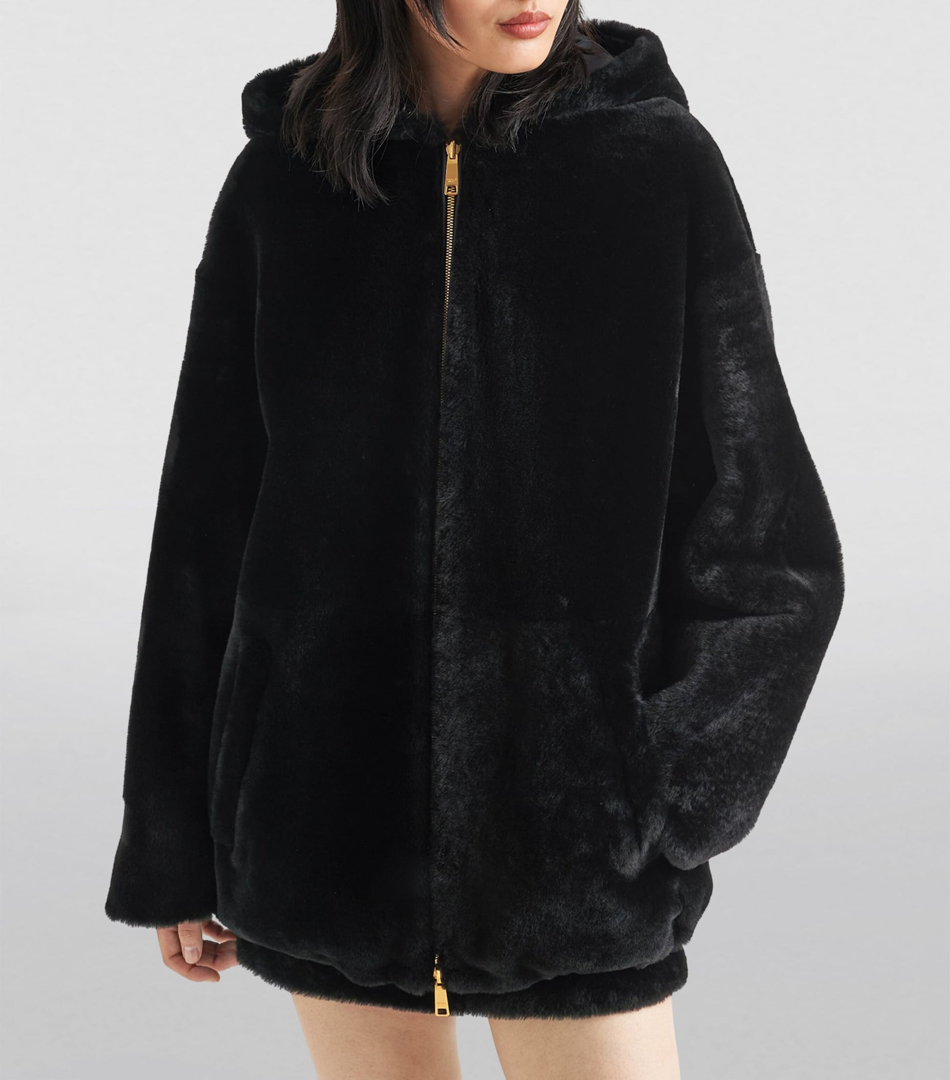 Prada Black Shearling Reversible Jacket