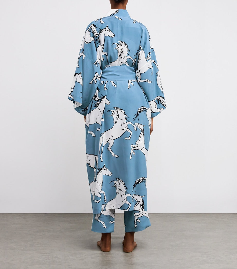 Blue Silk Amaya Cordelia Robe