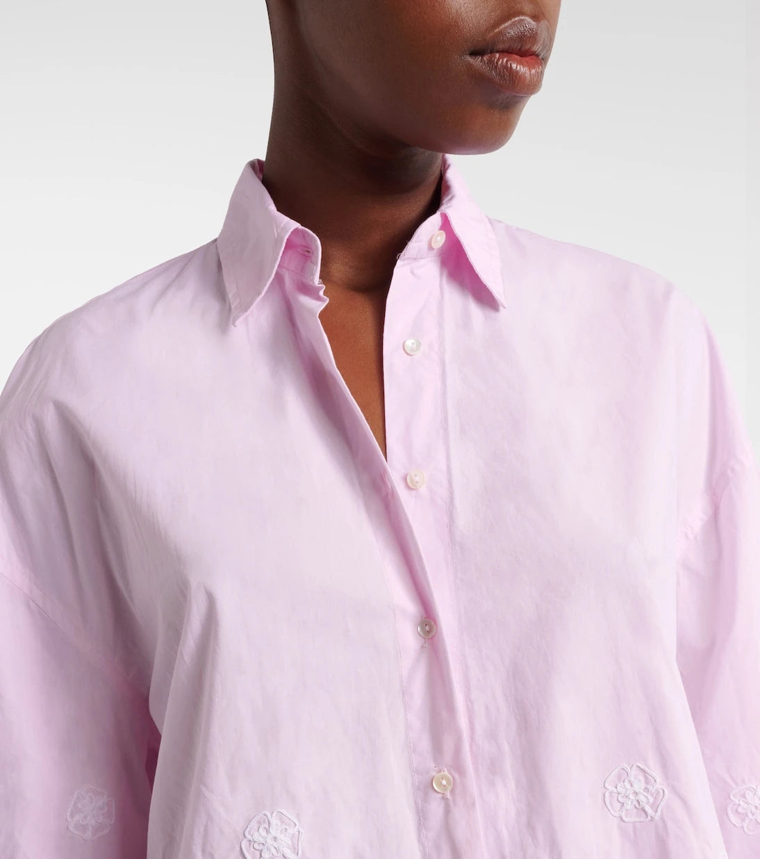 Juliet Dunn - Embroidered cotton poplin shirt