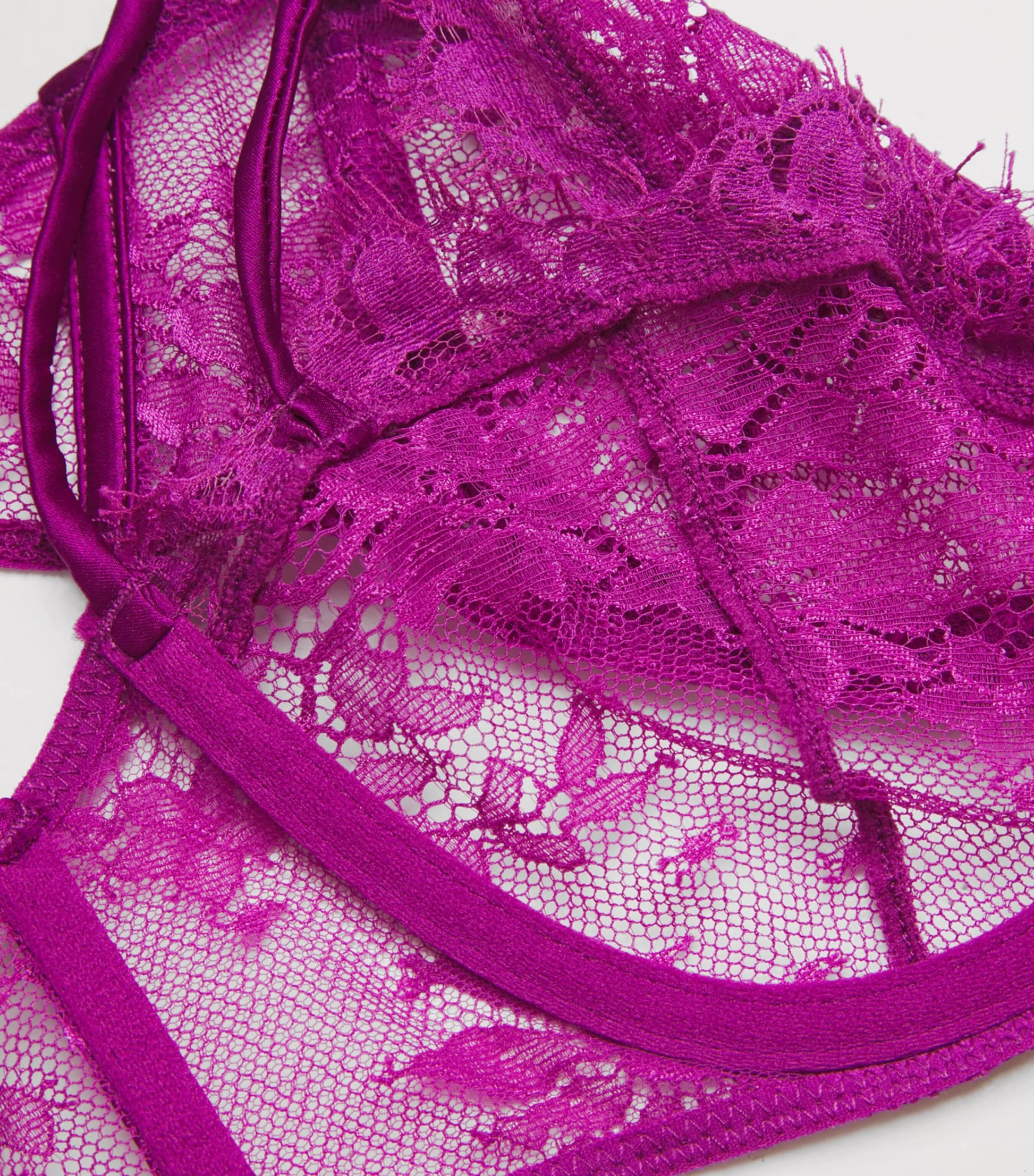 Kiki de Montparnasse Burgundy Lace Jolie Balconette Bra