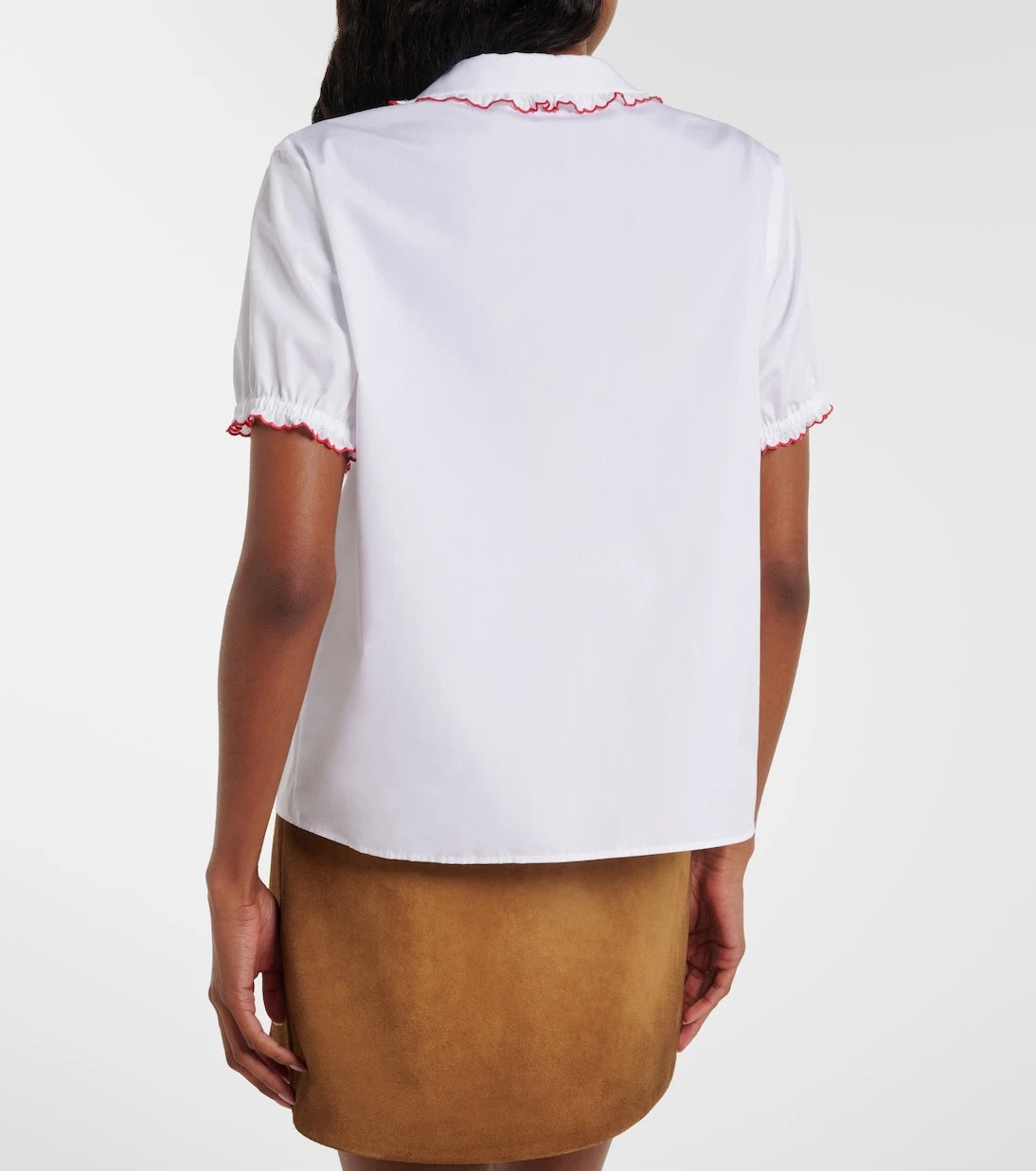 Miu Miu - Scalloped cotton poplin shirt