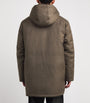 Yves Salomon Brown Wool-Silk Down Mink-Trim Parka