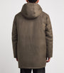Yves Salomon Brown Wool-Silk Down Mink-Trim Parka