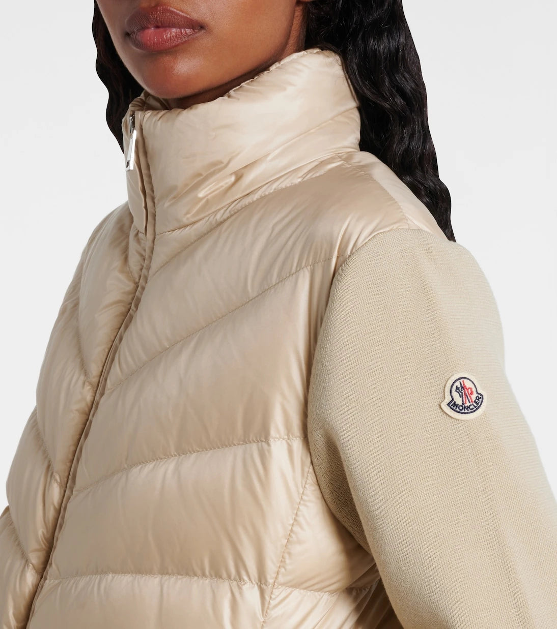 Moncler - Down-paneled virgin wool cardigan