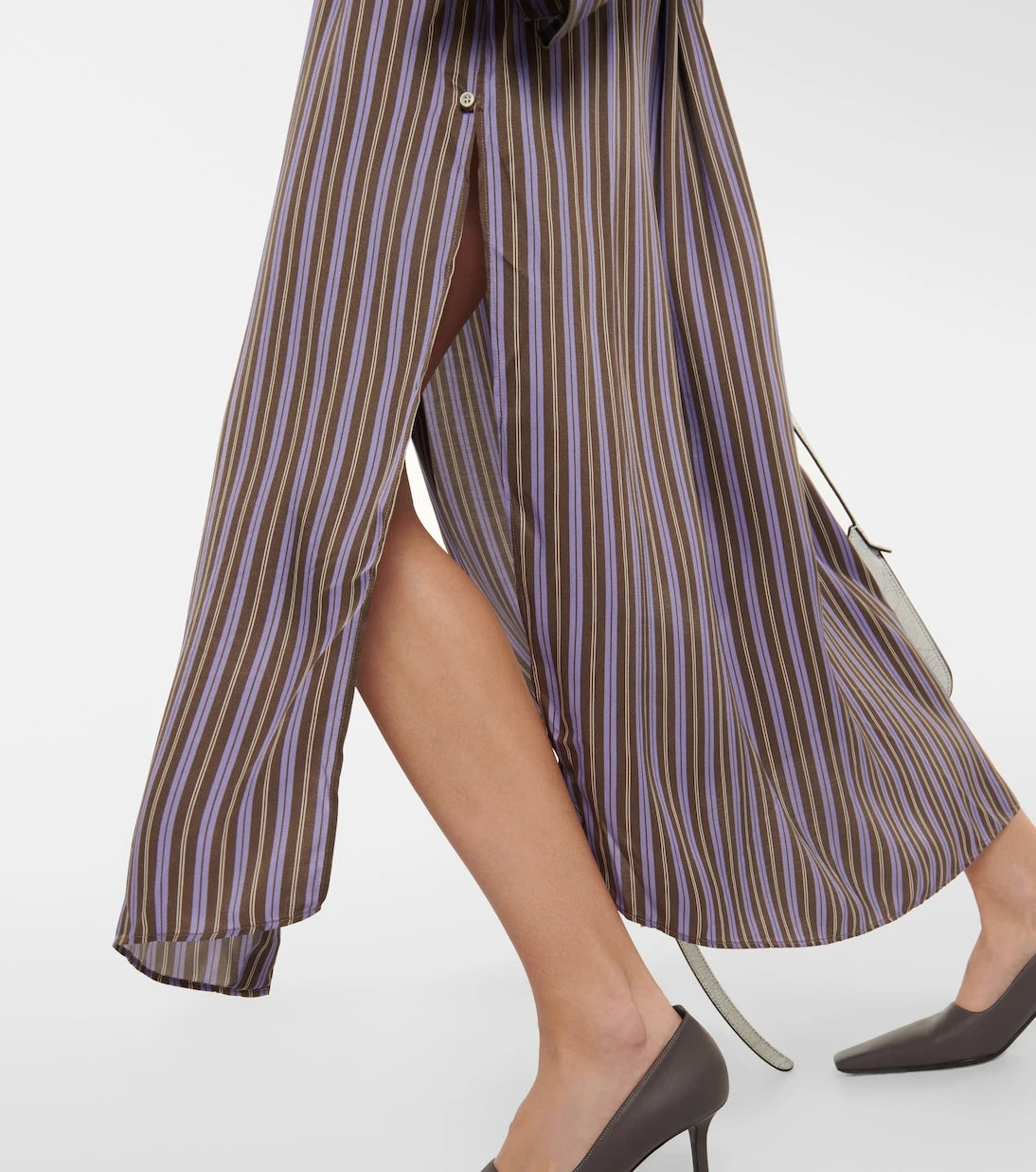 Acne Studios - فستان قميص ديليستينا المقلم