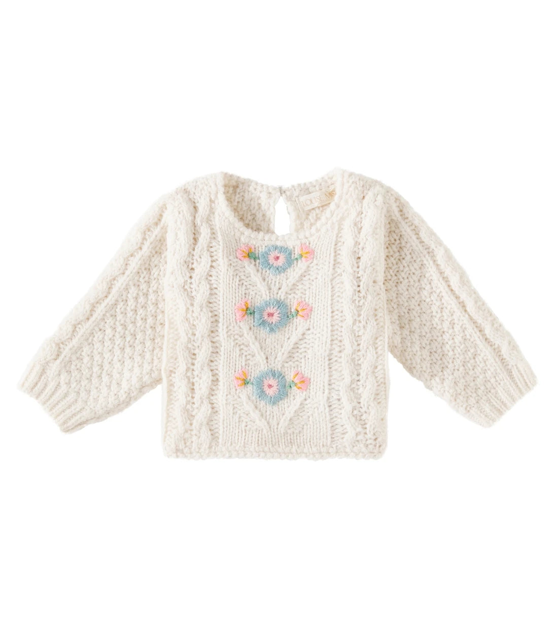 Louise Misha - Vinia cable-knit embroidered sweater