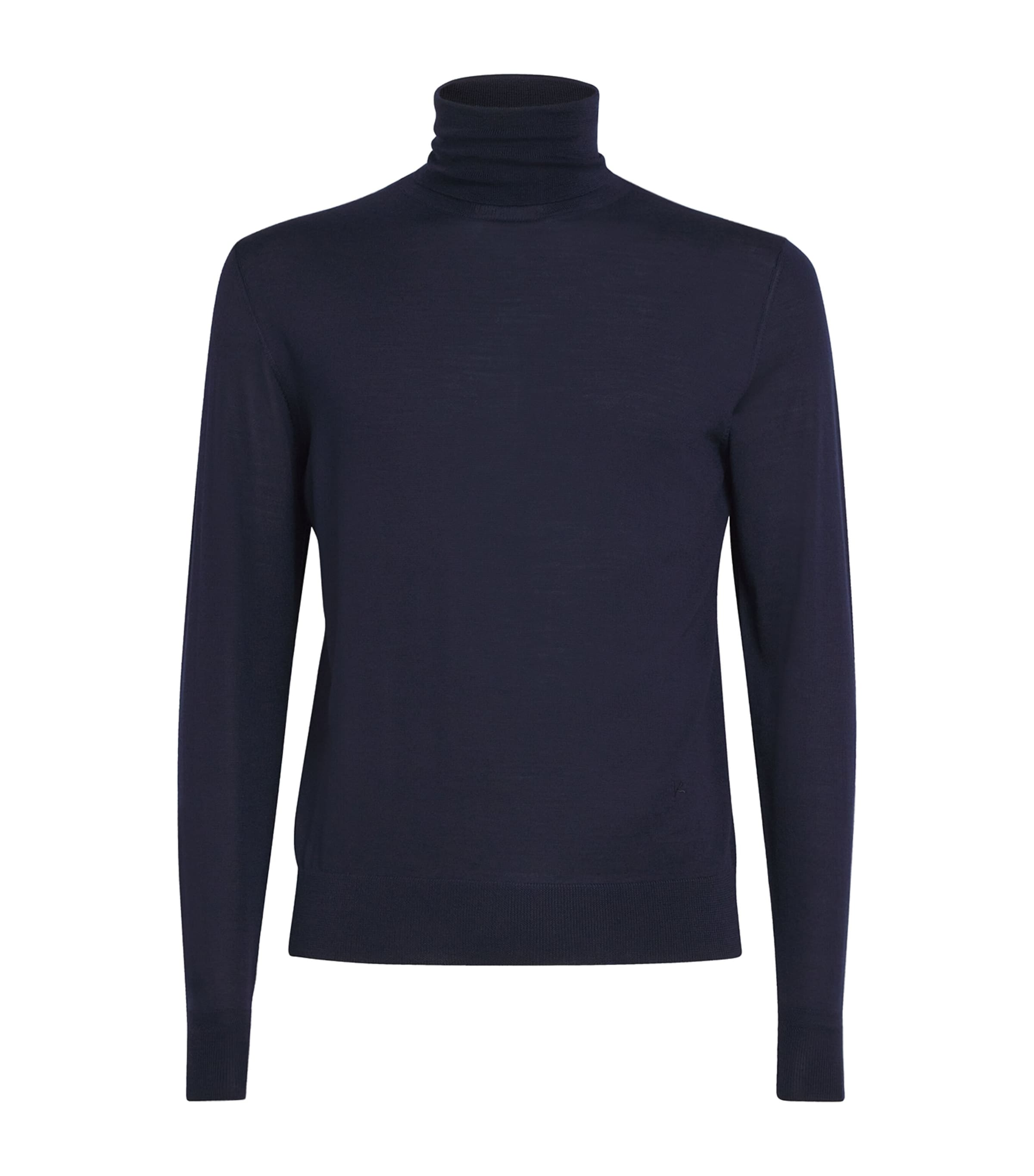Isaia Blue Wool-Silk-Cashmere Rollneck Sweater