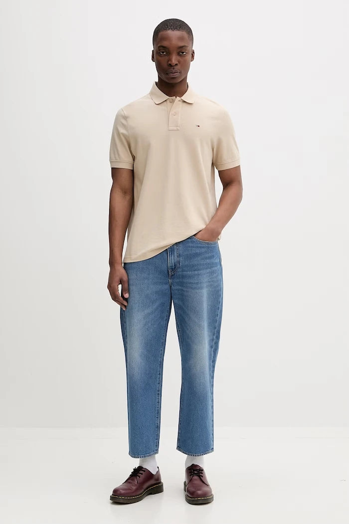 Tommy Jeans тениска с яка мъжка от памук