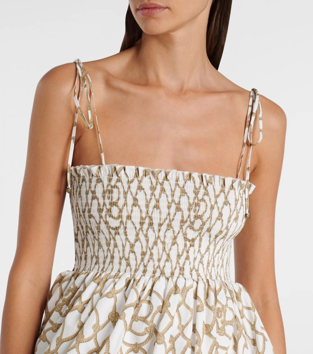 Burberry - Knot shirred cotton minidress